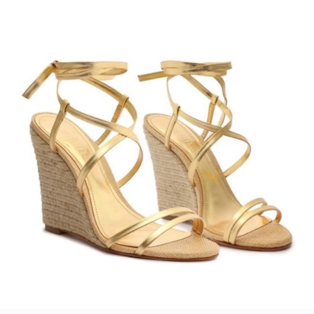 Schutz Women’s Deonne Wedge Ankle Wrap Sandals